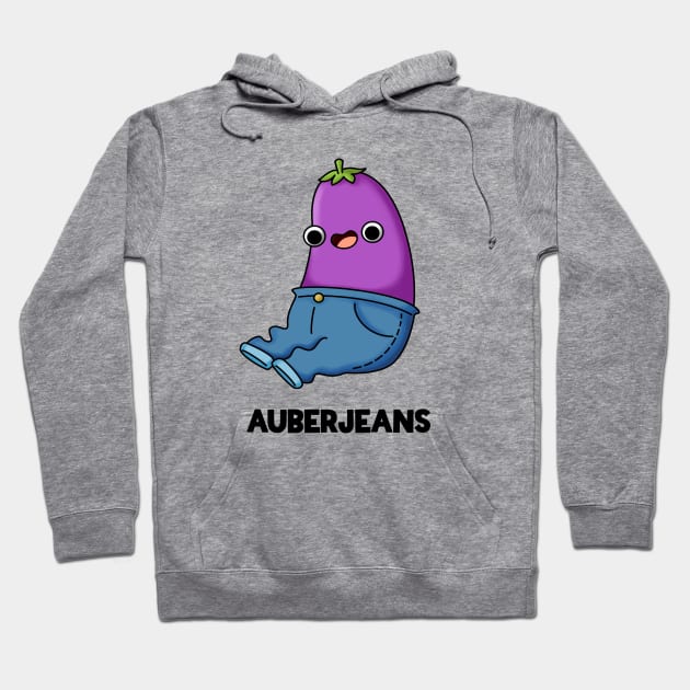 Auberjeans Funny Aubergine Pun Hoodie by punnybone